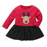 Autumn Infant Baby Christmas Dresses Long Sleeve Dress Girl Toddler Princess Dresses Cartoon Cute Toddler Girls Clothing Dresses