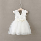 Wedding Flower Girl Dress Princess Lace Kids Girl's Dresses Pearl Bow children clothing robe fille enfant size 1-6T
