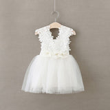 Wedding Flower Girl Dress Princess Lace Kids Girl's Dresses Pearl Bow children clothing robe fille enfant size 1-6T