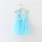 Wedding Flower Girl Dress Princess Lace Kids Girl's Dresses Pearl Bow children clothing robe fille enfant size 1-6T