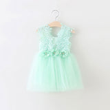 Wedding Flower Girl Dress Princess Lace Kids Girl's Dresses Pearl Bow children clothing robe fille enfant size 1-6T