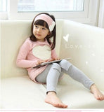 Baby Girls New 2017 love sign baby kids girls clothing sets ( headband + coats + pants ) children outerwear clothes casual girl's suits