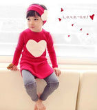 Baby Girls New 2017 love sign baby kids girls clothing sets ( headband + coats + pants ) children outerwear clothes casual girl's suits