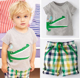 Brand 2016 hot sale boy summer clothing set short sleeve fashion cotton shirt + short pants children boy's clothes sets