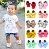 New Collection Handmade Soft Bottom Fashion Tassels Baby Moccasin Newborn Babies Shoes 19-colors PU leather Prewalkers Boots