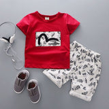 2017 Summer kids Baby Boy Clothes Outfits casual Sports Print Sets for little child Boy's Brand Design tracksuit Clothing sets