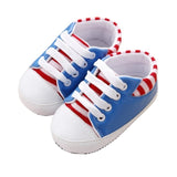 New Collection First Walkers Baby Shoes Newborn Girl Boy Soft Sole Crib Toddler Shoes Striped Sneaker Sports Cotton PU Shoes Casual 0-18 M