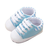 New Collection First Walkers Baby Shoes Newborn Girl Boy Soft Sole Crib Toddler Shoes Striped Sneaker Sports Cotton PU Shoes Casual 0-18 M