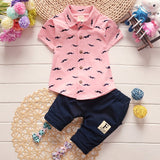 0-2 Years 2018 Summer Party Children's Clothing Sets Cotton Baby Boy's Short Sleeve Suit Sets Casual T-Shirt +Short Pants 2pcs