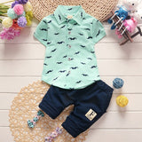 0-2 Years 2018 Summer Party Children's Clothing Sets Cotton Baby Boy's Short Sleeve Suit Sets Casual T-Shirt +Short Pants 2pcs