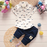 0-2 Years 2018 Summer Party Children's Clothing Sets Cotton Baby Boy's Short Sleeve Suit Sets Casual T-Shirt +Short Pants 2pcs