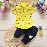 0-2 Years 2018 Summer Party Children's Clothing Sets Cotton Baby Boy's Short Sleeve Suit Sets Casual T-Shirt +Short Pants 2pcs