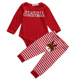 Hot 2PCS Set Newborn Toddler Baby Boys Xmas Clothes Romper Pants Santa Claus lucky child Christmas Costume Outfits Clothes 0-18M
