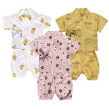 Boys Girl's Clothing Set Summer Baby Boys Pajamas Suit Children's Japan Kids Sleepwear Cotton Shirts+Shorts New Toddler Infant