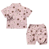 Boys Girl's Clothing Set Summer Baby Boys Pajamas Suit Children's Japan Kids Sleepwear Cotton Shirts+Shorts New Toddler Infant