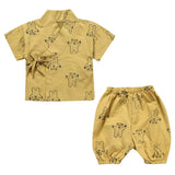 Boys Girl's Clothing Set Summer Baby Boys Pajamas Suit Children's Japan Kids Sleepwear Cotton Shirts+Shorts New Toddler Infant
