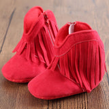 NEW Moccasin Moccs Newborn Baby Girl Boy Kids Prewalker Solid Fringe Shoes Infant Toddler Soft Soled Anti-slip Boots Booties 0-1Yea