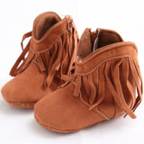 NEW Moccasin Moccs Newborn Baby Girl Boy Kids Prewalker Solid Fringe Shoes Infant Toddler Soft Soled Anti-slip Boots Booties 0-1Yea