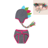 Newborn Baby Photography Props girl Boy Animal Pants Knit Hat Set Cute Baby Hand Made Crochet Costume Photo Shoot Clothes