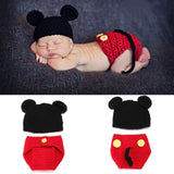 Newborn Baby Photography Props girl Boy Animal Pants Knit Hat Set Cute Baby Hand Made Crochet Costume Photo Shoot Clothes
