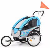 VidaXL 2-In-1 Kids' Bicycle Trailer And Stroller Blue Children Chairs Outdoor Children Furniture Carriage Baby Chair