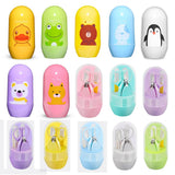4pcs Baby Healthcare Kits Baby Nail Care Set Infant Finger Trimmer Scissors Nail Clippers Cartoon Animal Storage Box for Travel