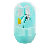 4pcs Baby Healthcare Kits Baby Nail Care Set Infant Finger Trimmer Scissors Nail Clippers Cartoon Animal Storage Box for Travel
