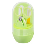 4pcs Baby Healthcare Kits Baby Nail Care Set Infant Finger Trimmer Scissors Nail Clippers Cartoon Animal Storage Box for Travel