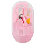4pcs Baby Healthcare Kits Baby Nail Care Set Infant Finger Trimmer Scissors Nail Clippers Cartoon Animal Storage Box for Travel