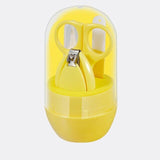 4pcs Baby Healthcare Kits Baby Nail Care Set Infant Finger Trimmer Scissors Nail Clippers Cartoon Animal Storage Box for Travel