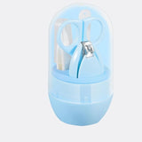 4pcs Baby Healthcare Kits Baby Nail Care Set Infant Finger Trimmer Scissors Nail Clippers Cartoon Animal Storage Box for Travel