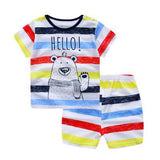 Brand Designer Baby Boy Clothes Sport Clothing Tracksuit Active  Striped Tshirt +shorts Toddler Clothing Sets