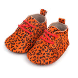 New Collection Genuine Leather Baby shoes Leopard print Baby Girls Soft shoes Horse hair Boys First walkers Lace Baby moccasins