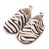 New Collection Genuine Leather Baby shoes Leopard print Baby Girls Soft shoes Horse hair Boys First walkers Lace Baby moccasins
