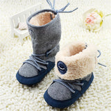 New Collection 0-18M Baby Boys Winter Warm Snow Boots  Newborn Lace -Up Soft Sole Shoes Infant Toddler Kids Fashion Stripped Wool Warm Shoes