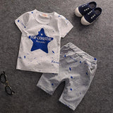 2018 Summer Baby Boys Clothes Kids Short Sleeve Clothing Set Print Star Toddler Boy's T-Shirts+ Shorts Hot Girl's Tops and Pants