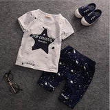 2018 Summer Baby Boys Clothes Kids Short Sleeve Clothing Set Print Star Toddler Boy's T-Shirts+ Shorts Hot Girl's Tops and Pants