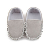 New Collection PU Suede Leather Newborn Baby Shoes Moccasins Soft Soled Non-slip Footwear First Walker For 0-18M