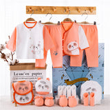 18 piece/lot Newborn Baby Girl Clothes 100% Cotton Infant Baby Girl Summer Clothes Soft Baby Boys Clothing Newborn Hat Bibs