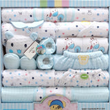18 piece Newborn Baby Girl Boy Clothing Set 100% Cotton Infant Boy Clothing Suit Baby Girl Clothes Outfits Pants Hat Bib Gloves