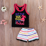 2019 summer Toddler Kids Baby Boy Clothes Boys Outfits Sets Short T-Shirt + rainbow Pants  Bebe casual suit boy's clothing