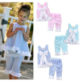 Summer girl's plain lace bow split back suit kids summer boutique clothing  girls clothing