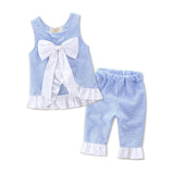 Summer girl's plain lace bow split back suit kids summer boutique clothing  girls clothing