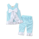 Summer girl's plain lace bow split back suit kids summer boutique clothing  girls clothing