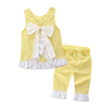 Summer girl's plain lace bow split back suit kids summer boutique clothing  girls clothing